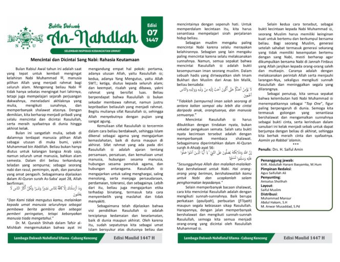 
					Buletin An-Nahdlah Edisi 07: Mencintai dan Dicintai Sang Nabi