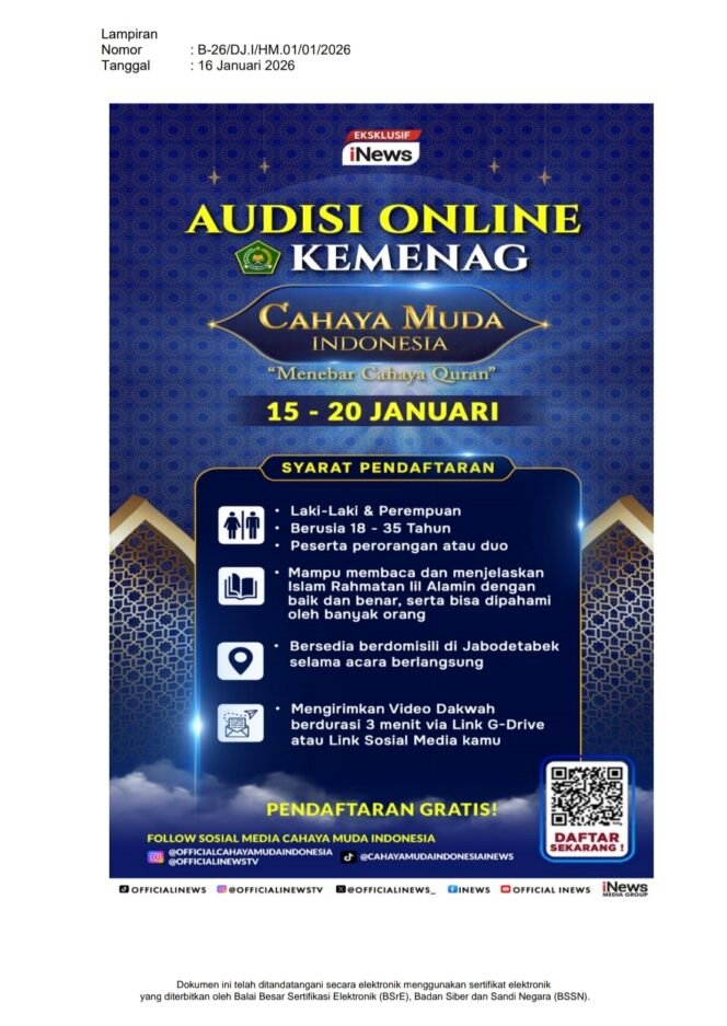 
					Santri Pesantren di PCNU Kencong Diajak Ikuti Program TV Nasional “Cahaya Muda Indonesia”