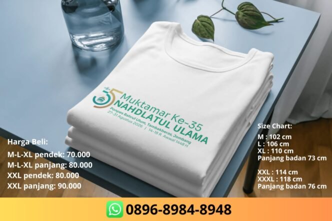 
					PCNU Kencong Buka Pre-Order Kaos Resmi Muktamar NU ke-35, Pemesanan Hingga 10 Agustus 2026