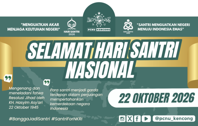 
					Semarakkan Hari Santri 2026, PCNU Kencong Ajak Warganet Pasang Twibbon